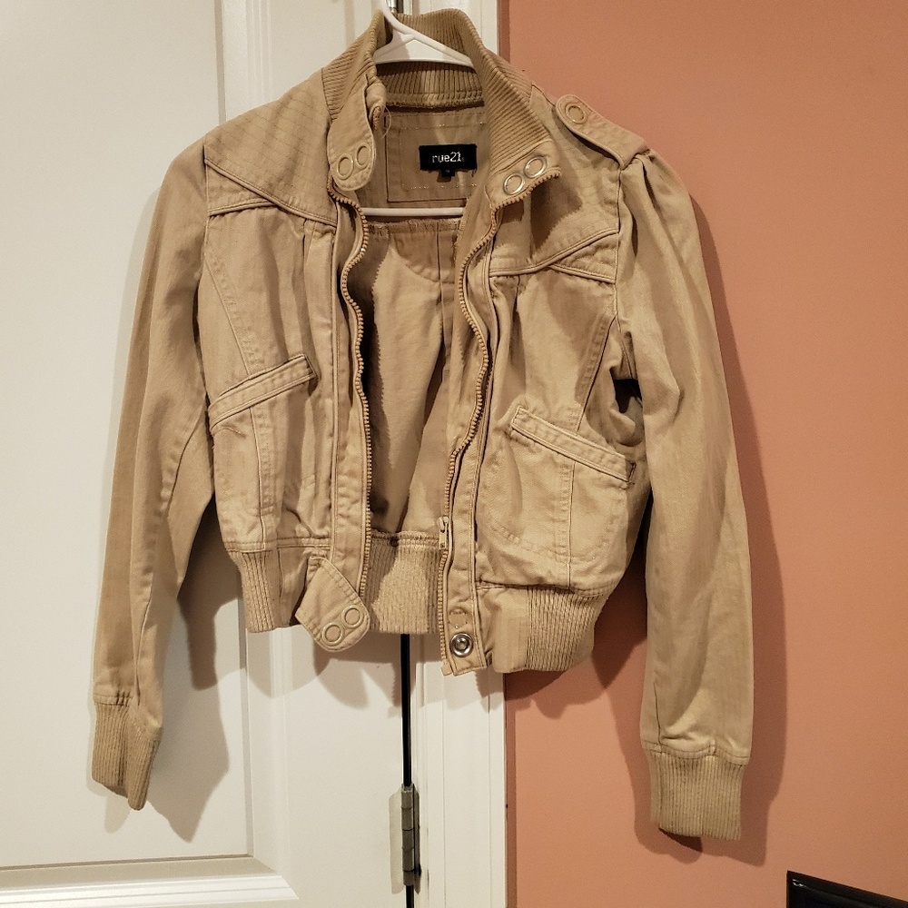 S Rue 21 lightweight tan jacket
